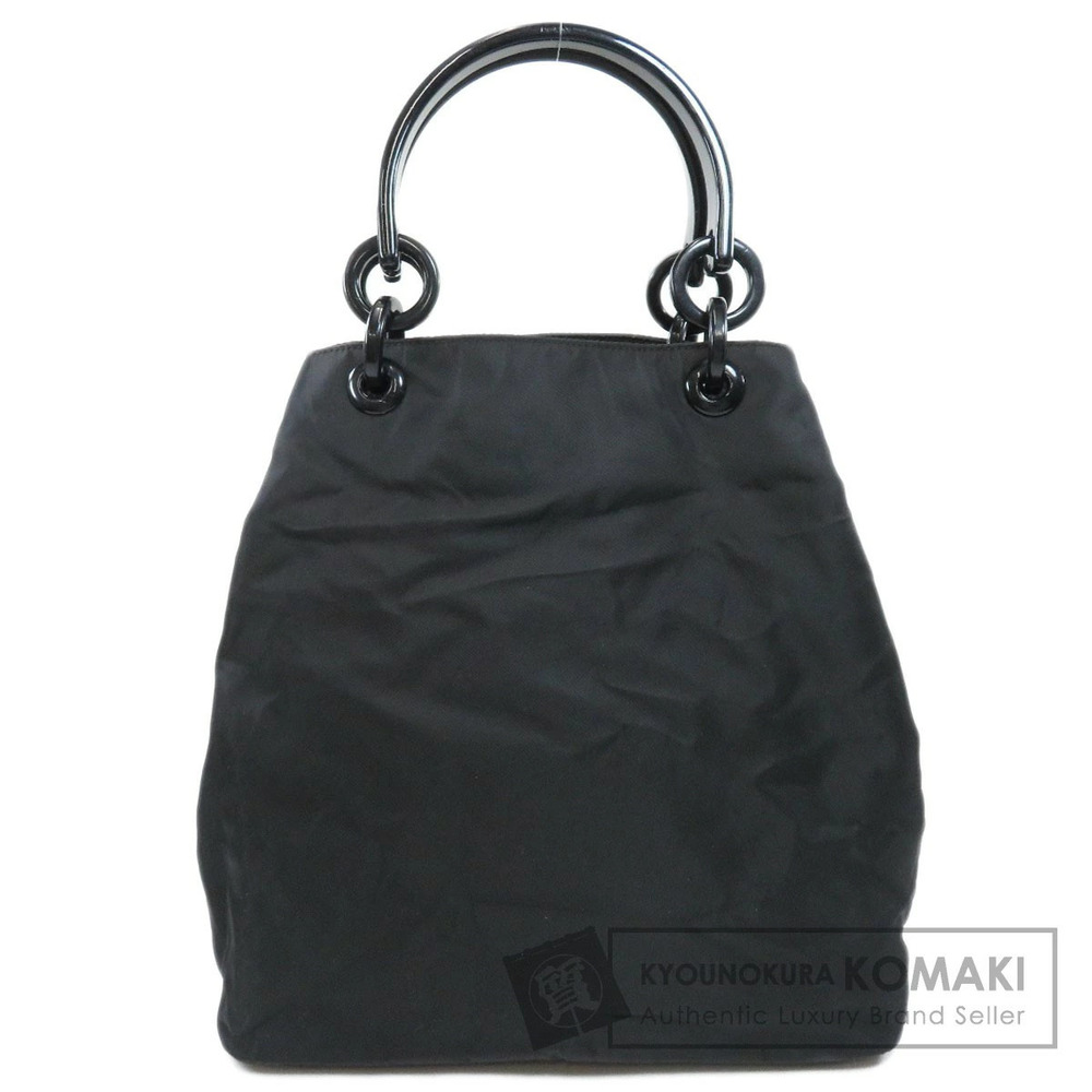 Prada Tessuto 2way Handbag iconic enamel triangle logo Black